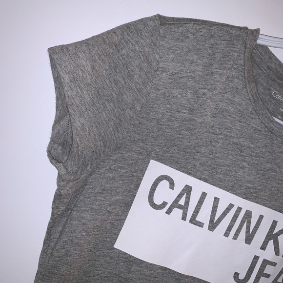 Calvin Klein | Grey & White Short Sleeve T-Shirt - Picture 3 of 8